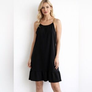 🆕Nicole Miller Black Dress with Gold Chain Straps